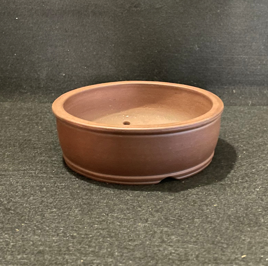 Yixing Round Unglazed Bonsai Pot - 11.5 x 4cm